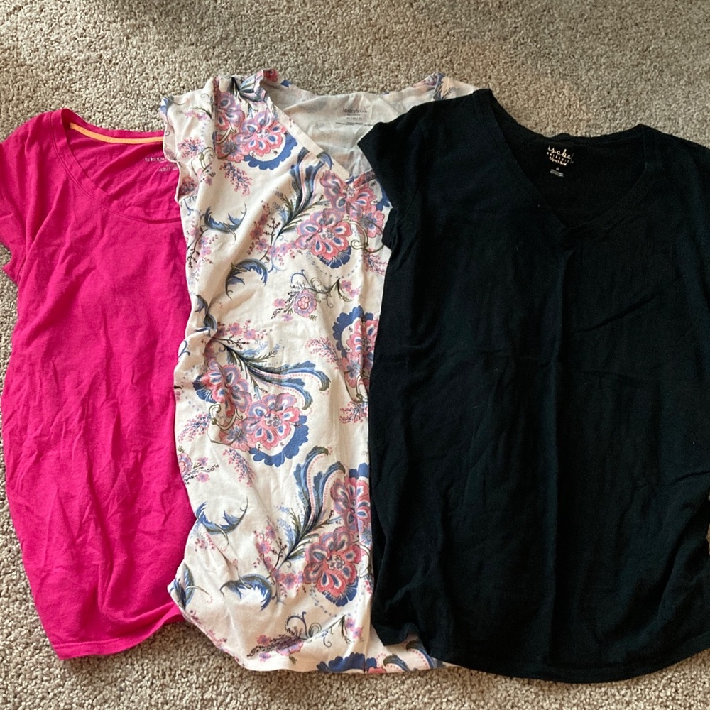 Summer Short Sleeve and Tank Top Cotton Modal Blend Maternity Bundle Sz Medium - Picture 5 of 7